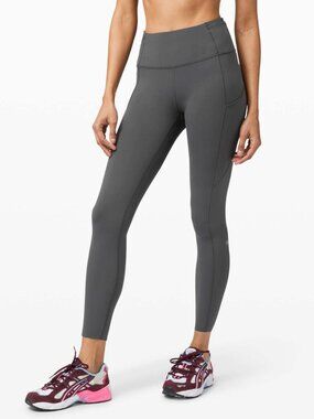 Lululemon Fast and Free Tight II 25" *Non-Reflective Nulux Graphite Grey